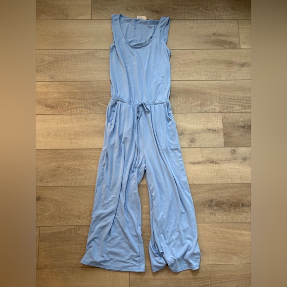 Zenana Capri Light Blue Jumpsuit - Picture 2 of 7